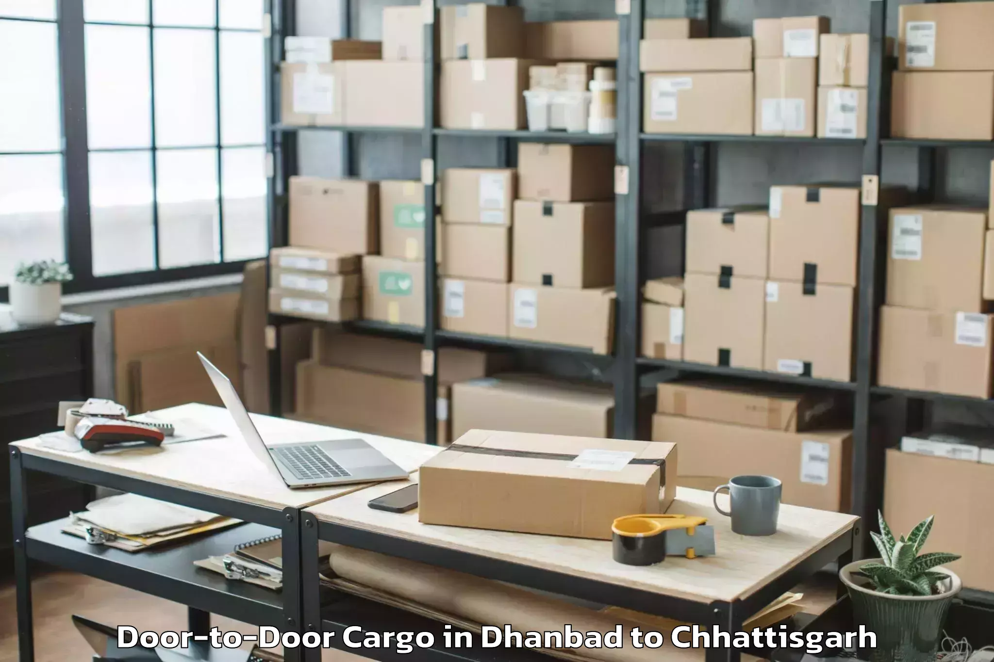 Top Dhanbad to Mainpat Door To Door Cargo Available